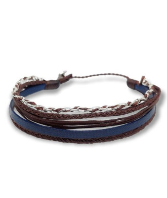 Multi-String Handmade Silver Braided Chain Bracelet