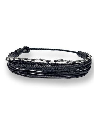Handmade Multi-String Bracelet with Sterling Silver Elements