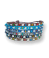 Handmade Macrame Bracelet with Silver Elements and Colorful Details in Bohemian Style