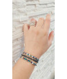 Handmade Macrame Bracelet with Silver Elements and Colorful Details in Bohemian Style