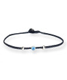 Handmade Bracelet with Circular Silver Element and Aquamarine Zircon