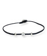 Handmade Bracelet with Circular Silver Element and Zircon Diamond