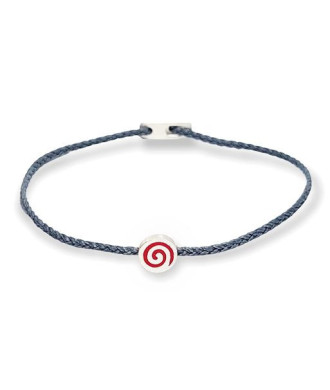 Handmade Bracelet with Silver Spiral and Enamel