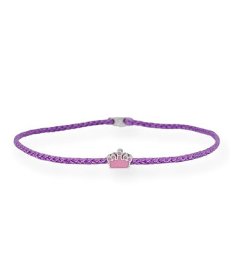 Handmade Bracelet with Silver Crown and Enamel