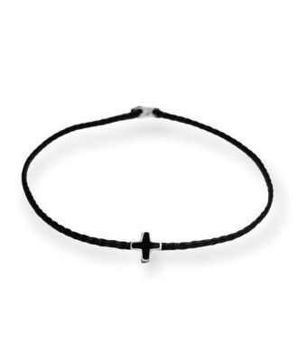Handmade Silver Bracelet with Square Cross and Enamel