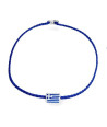 Handmade Silver Bracelet with Greek Flag and Enamel