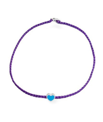 3D Heart Bracelet with Enamel on Waxed Thread