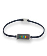 Handmade Silver Bracelet with Multicolored Wax Threads