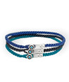 Handmade Silver Braided Bracelet with Eye Clasp