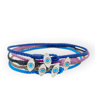 Handmade Bracelet with Silver Almond Eye Clasp