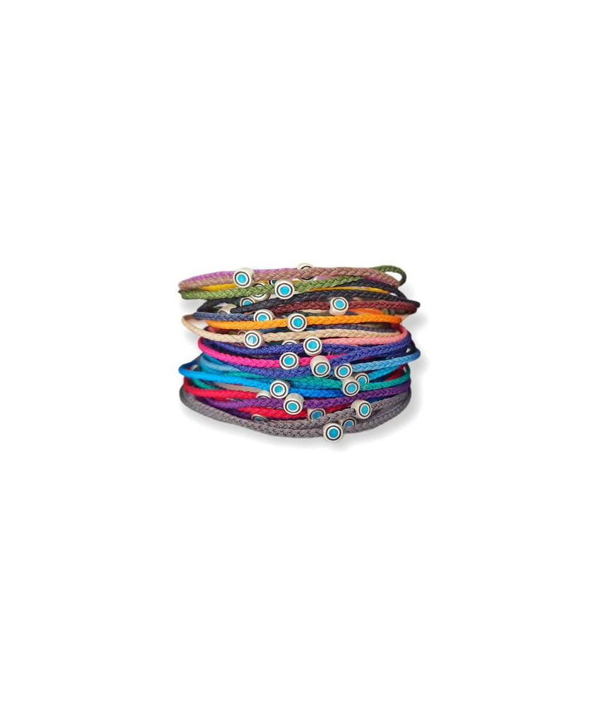 Handmade Bracelet with Silver Round Small Eye