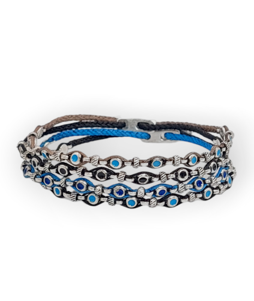 Handmade Bracelet with Silver Eyes with Enamel