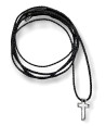 Handmade Necklace with Silver Cross, Perforated, Forged