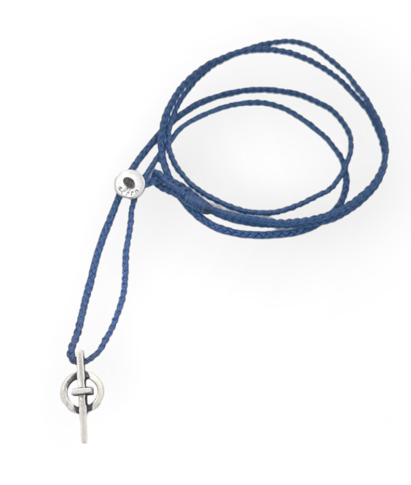 Handmade Silver Cross Necklace with Circle