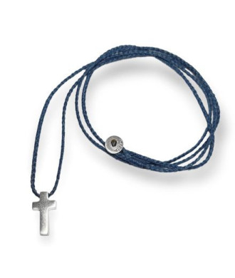 Handmade Silver Necklace Cross with Dynamic Design