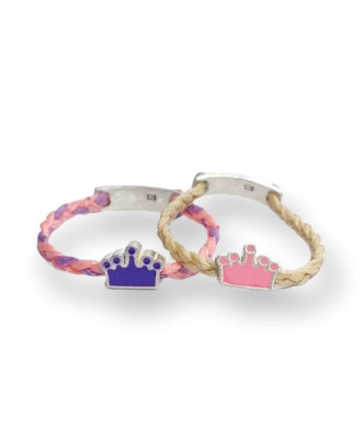 Handmade Silver Ring Wax Thread Crown 3D