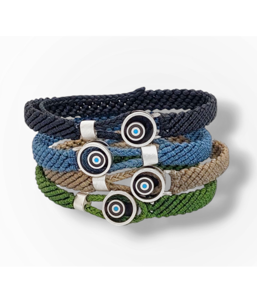 Χειροποίητο Βραχιόλι με Μάτι και Διατρητό Κύκλο