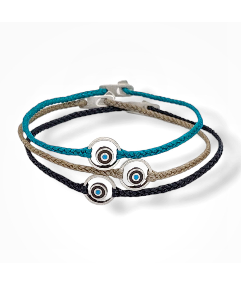 Χειροποίητο Βραχιόλι με Μάτι και Διάτρητο Κυκλικό Περίγραμμα
