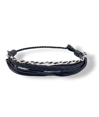 Multi-String Handmade Silver Braided Chain Bracelet