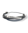 Handmade Sterling Silver Forged Identity and Engraved Cross Multi-String Bracelet