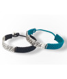 Handmade Rock Style Bracelet with Silver Craft and Wax Braid