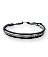 Handmade Silver Handcuffs with Craft and Twisted Wax Thread Braid