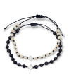 Handmade Rosary Bracelet with Silver Small Square Cross