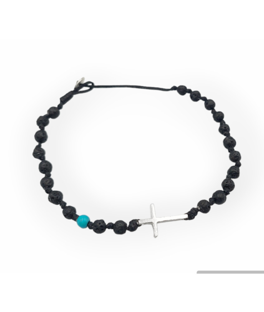 Handmade Rosary Bracelet with Medium Sized Cross