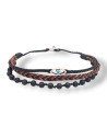 Multi-row Handmade Bracelet with Silver Almond Pierced Eye