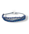 Multi-row Handmade Bracelet with Silver Round Small Eye