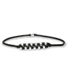 Handmade Bracelet with Silver Squares in Zig Zag Braid