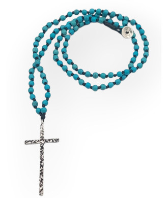 Handmade Rosary Cross Sword Necklace