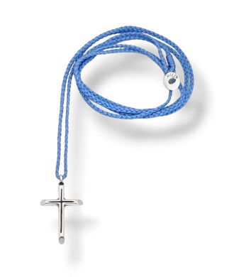 Χειροποίητο Κολιέ με Ασημένιο Σταυρό με Χάραγμα