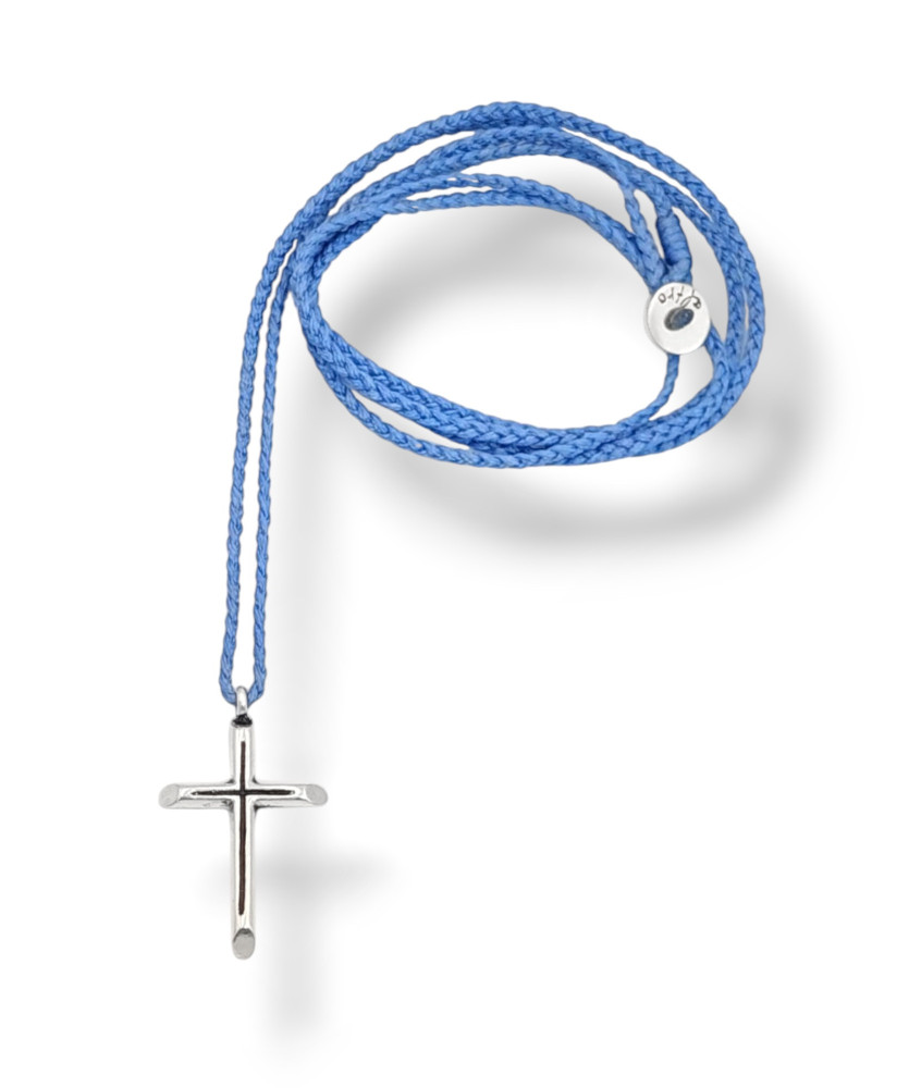 Handmade Necklace with Silver Cross with Engraving