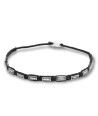 Handmade Macrame Bracelet With Patinated Silver Rectangles