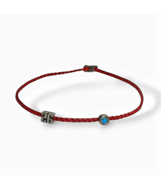 Ασημένιο Χειροποιητο Γούρι 26 με Στρογγυλό Μάτι σε Μαύρο Επιπλατίνωμα