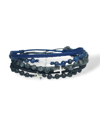 Handmade Double Bracelet with Rosary Cross