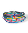3D Heart Bracelet with Enamel on Waxed Thread