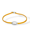 Elegant Silver Handmade Bracelet with Geometric Oval