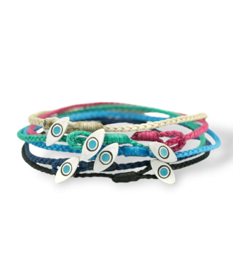 Handmade Bracelet with Silver Almond Eye Clasp