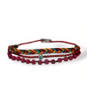 Multi-row Handmade Bracelet with Silver Round Small Eye