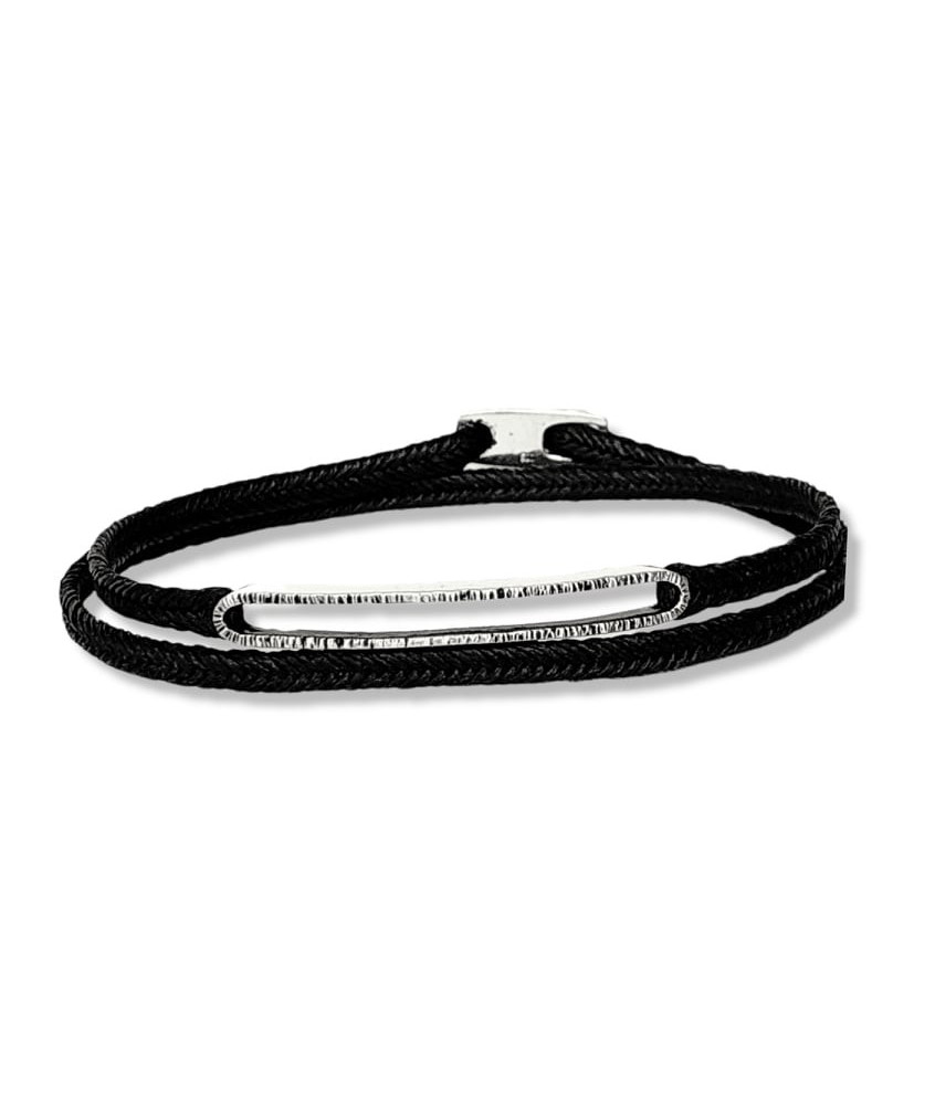 Handmade Silver Perforated Serrated Identity Bracelet